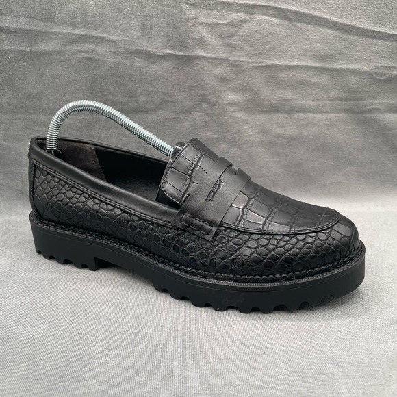 Circus by Sam Edleman Women’s Desmond Crocodile Print Loafers Black Sz 10 - Picture 1 of 9